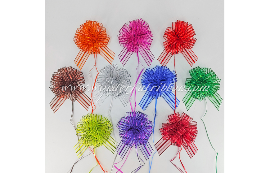 Lazo de organza de cinco líneas de metal mate